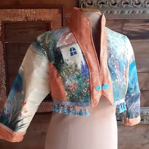 Bolero, Short Jacket, Hand Painted Shrug