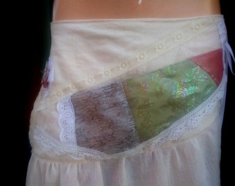 Tattered skirt,  Pixie,  Fairy,  Boho Skirt,  Festival wedding,  White skirt, Shabby chic skirt