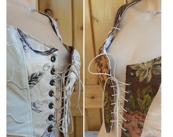 Corset, Bodice, Bustier, Vest, Two in one, Reversible, Renaissance Boho Size 2