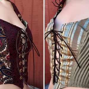 Reversible Corset- Bodice- Short vest - Bustier, Lace up Corset, Size 2
