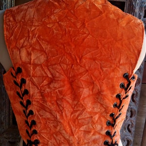 Orange Corset, Black Bodice Halloween corset ,Reversible 8 in 1 , Size 14 image 4