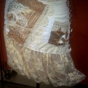Tattered skirt, Pixie, Fairy, Boho Skirt, Festival wedding, White skirt, Shabby chic skirt