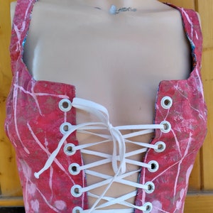 Pink Corset, Bodice, Bustier, Vest, Boho, Gypsy , Size 0 image 2