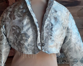 Silver Bolero, Short jacket, Shrug, Wedding top