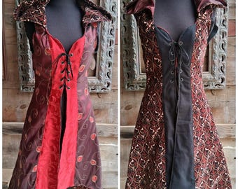 Red or Black Huntress Coat, Reversible, Small Size