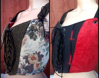 Corset/Bodice/Bustier/Vest/ Two in one, Reversible, Renaissance/Boho/ Wench/ Size 6
