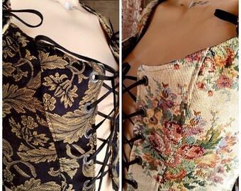 Floral Bodice, Corset, Reversible, XS Size