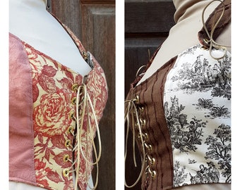 Corset, Bodice, Bustier, Vest, Two in one, Reversible, Renaissance Boho Size 14