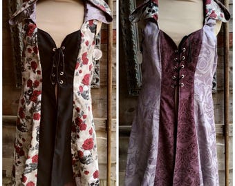 Purple or Black Reversible Huntress Coat, Large Size