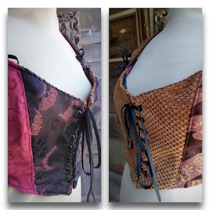 Peasant Corset, Bodice, Bustier, Vest, Reversible, Renaissance Boho Size 17