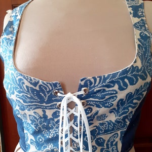Corset- Bodice- Short vest - Bustier -Wench wear Lace up, Festival Corset, Size  10