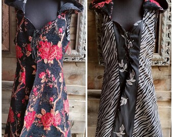 Black silver or Red and Black Reversible Huntress Coat, Large Size
