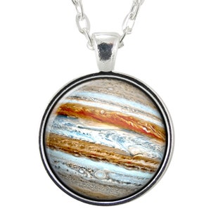 Jupiter Necklace, Planet Pendant, Universe Galaxy Science Jewelry