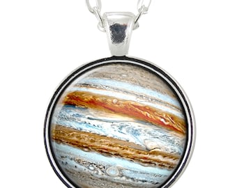 Jupiter Necklace, Planet Pendant, Universe Galaxy Science Jewelry