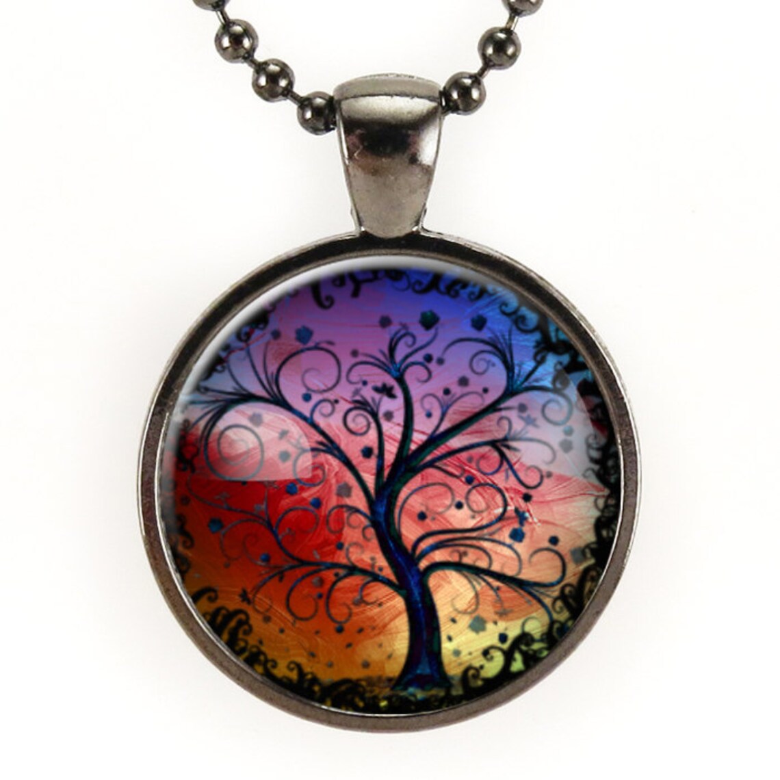 Tree Necklace Colorful Jewelry Fall Jewelry Gift Ideas - Etsy
