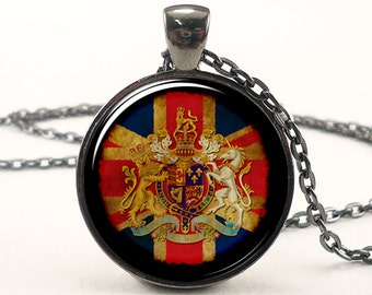 British Flag Necklace, London, United Kingdom Jewelry, Union Jack