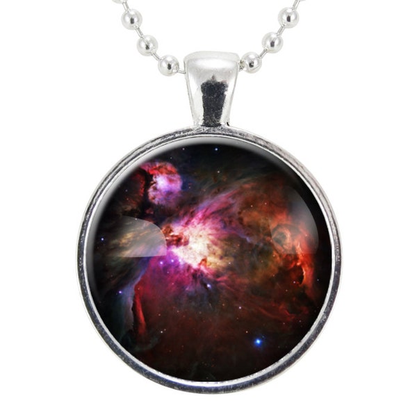 Orion Nebula Necklace, Galaxy Jewelry, Universe Pendant (1162S25MMBC)