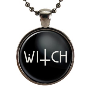 Witch Necklace Witchy Aesthetic, Pastel Goth Jewelry, Witchcraft, Gothic Wiccan Jewelry, Pagan Pendant Necklace (2739G25MMBC)