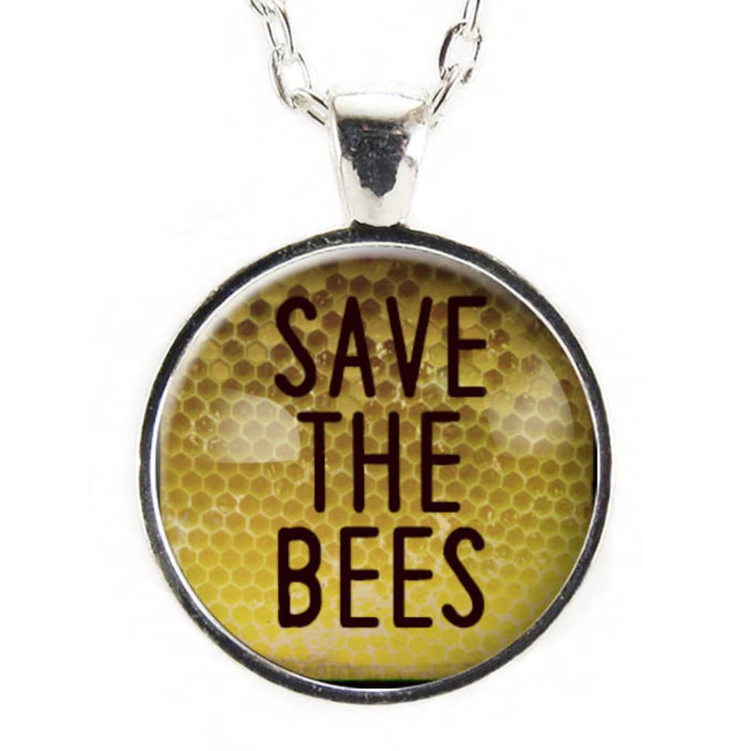 Save the Bees Necklace, Help Save the Honeybees Awareness Jewelry Save