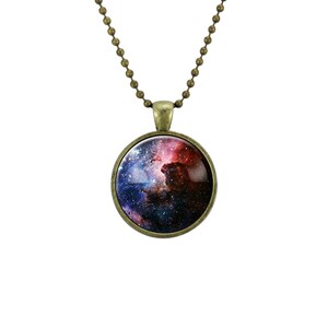 Carina Nebula Necklace, Galaxy Science Jewelry, Universe Space Pendant 1168B25MMBC image 2