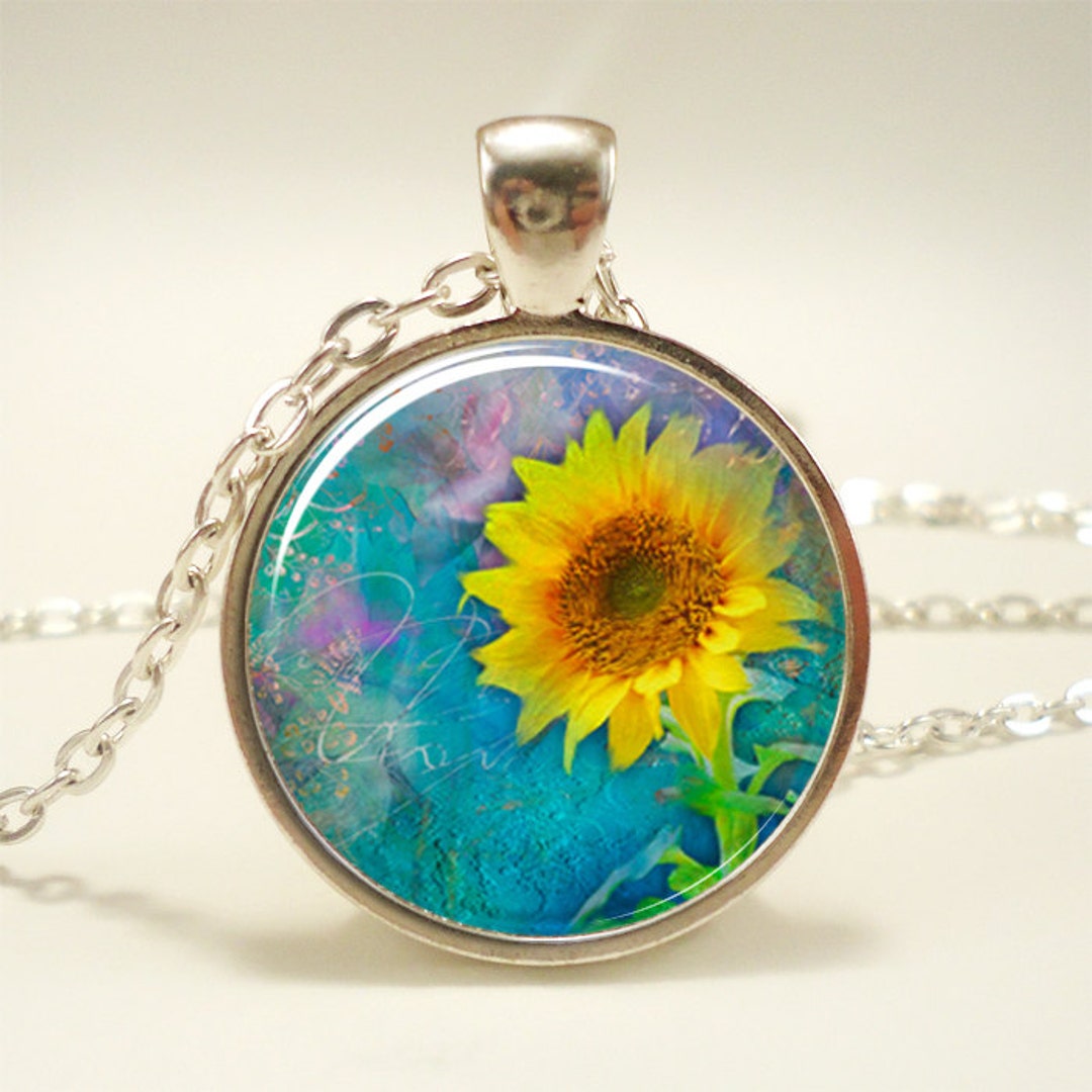 Sunflower Pendant Necklace Everyday Simple Jewelry Nature Etsy