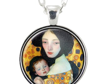 Mother And Baby Necklace, Mother's Day Gifts, Handmade Mom Jewelry, Presents For New Mom