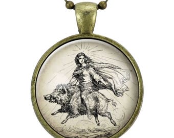 Freyja Necklace: Norse Goddess Pendant, Viking Jewelry