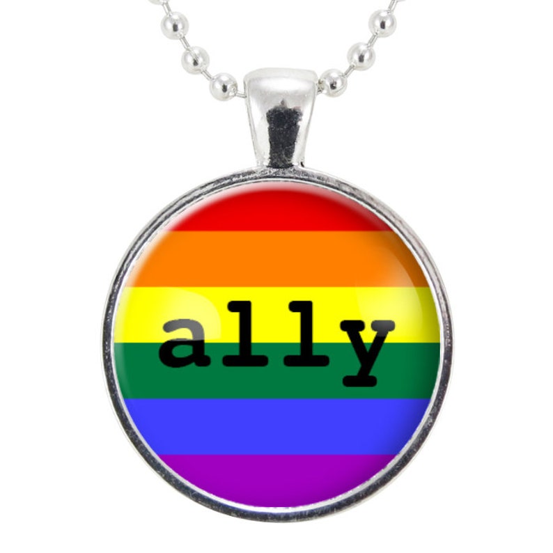 LGBT Rainbow Ally Necklace Gay Pride LGBTQ Jewelry Feminist Etsy