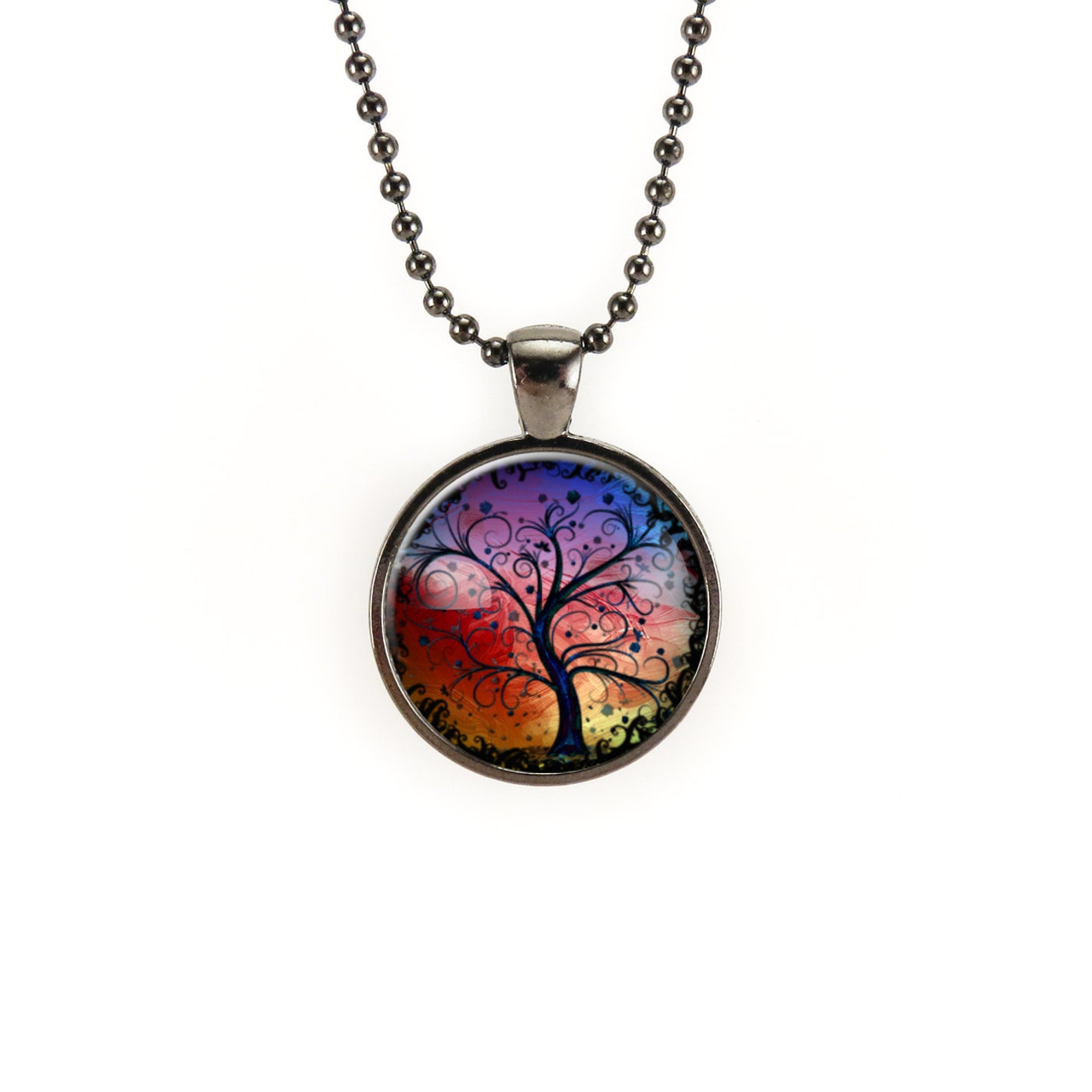 Tree Necklace Colorful Jewelry Fall Jewelry Gift Ideas - Etsy