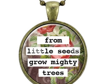 Teacher Gift, Gifts For Graduates, Graduation Gift Idea, From Little Seeds Grow Mighty Trees Necklace, Appreciation Gift (2720B25MMBC)