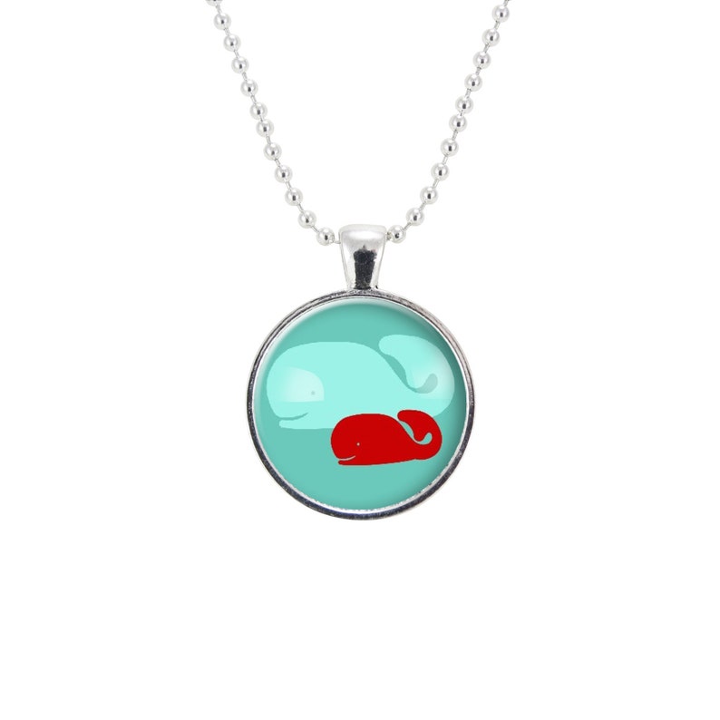 Mothers Day Gift Idea, Gifts For Mom, Mom And Baby Whale Necklace 066625MMBC image 2