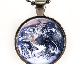 Earth Necklace, Gaia Planet Pendant, Universe Jewelry