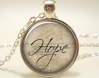 Hope Necklace, Christmas Gift, Word Pendant, Inspirational Jewelry (1376S1IN)