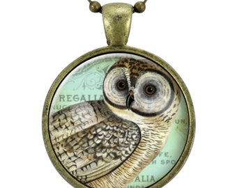 Cute Owl Necklace, Pagan Owl Jewelry, Animal Pendant