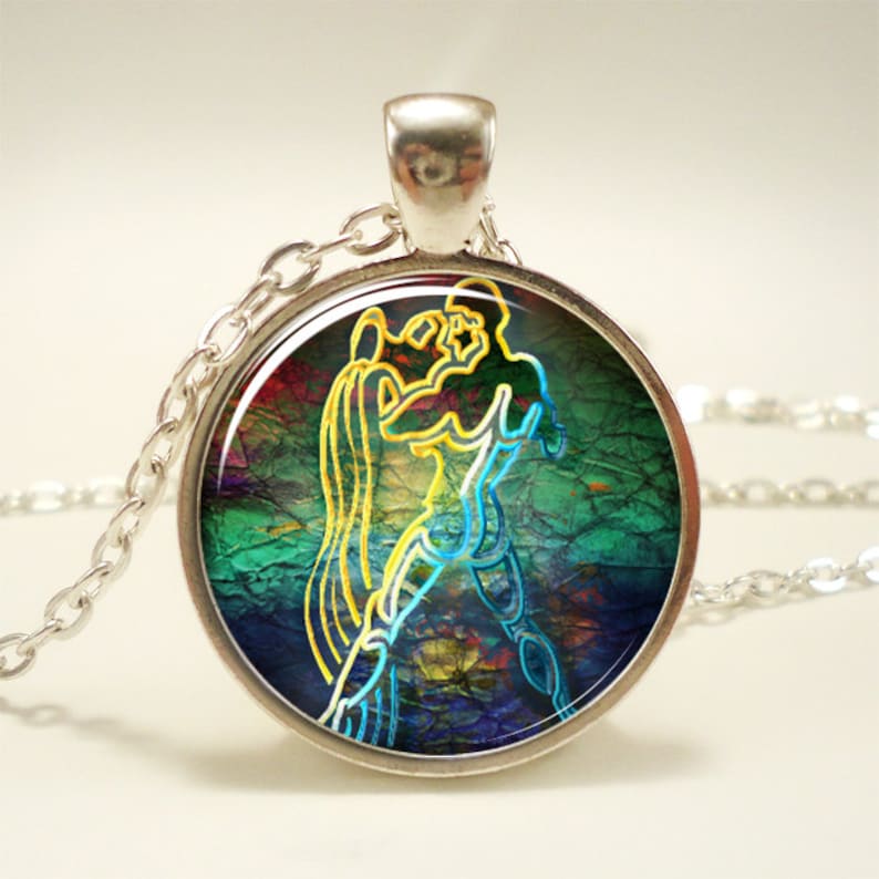 Aquarius Necklace Zodiac Sign Pendant Constellation Jewelry Etsy