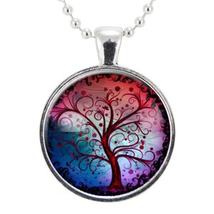 Collier arbre, cadeaux pour elle, cadeau de fête des mères, bijoux d'automne (0370S25MMBC)