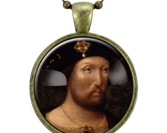 Henry VIII Tudor  Necklace, Portrait Pendant, Bronze