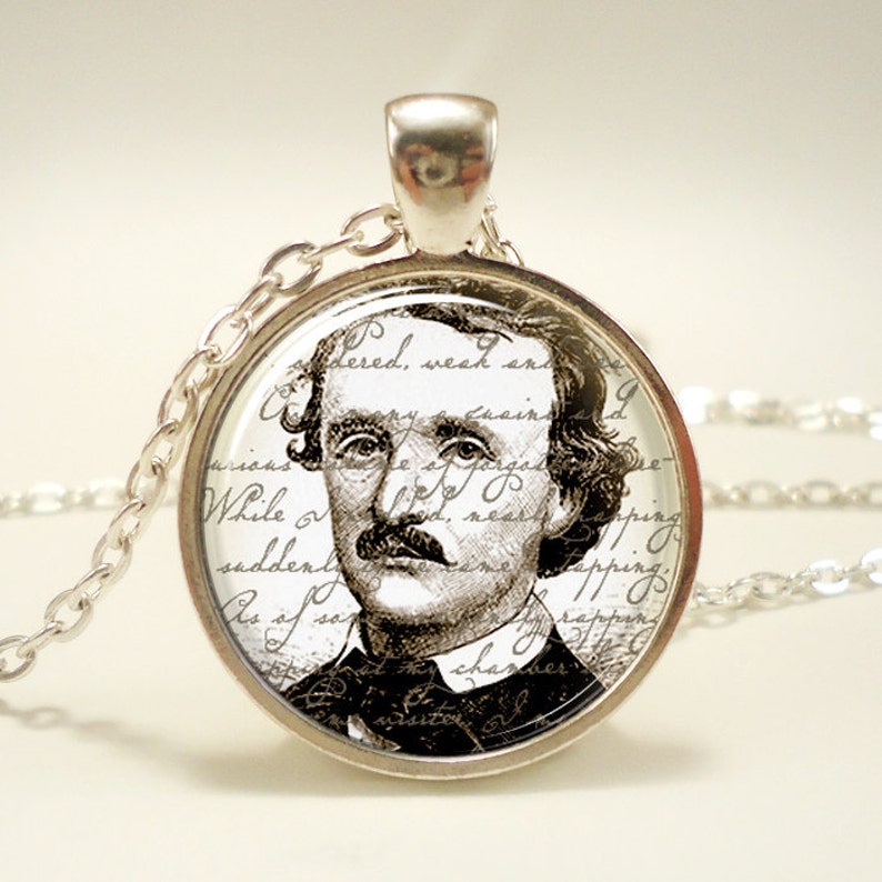 Edgar Allan Poe Necklace Gothic Jewelry Halloween Necklace Etsy