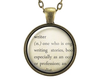 Gifts For Writers, Authors Necklace, Dictionary Jewelry