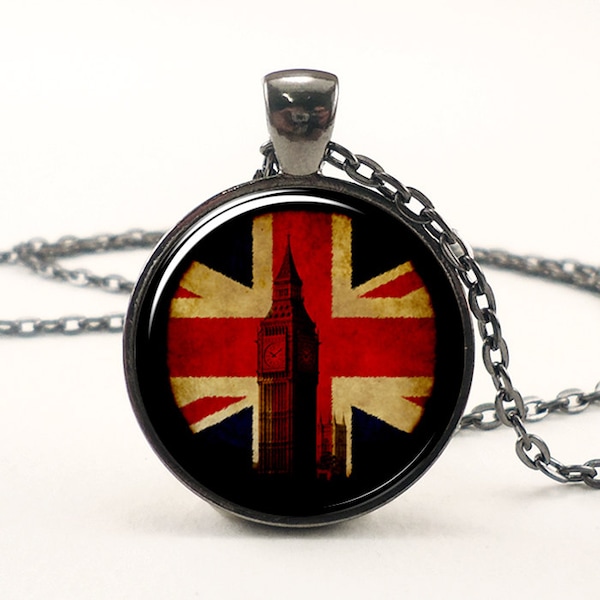 British Flag Necklace, London, United Kingdom Jewelry