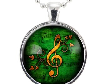 G-Clef Necklace, Music Note Jewelry (0899S25MMBC)