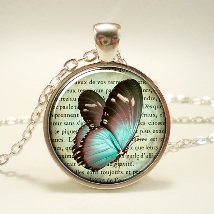 Butterfly Necklace Vintage Style Woodland Jewelry 1502S1IN Etsy