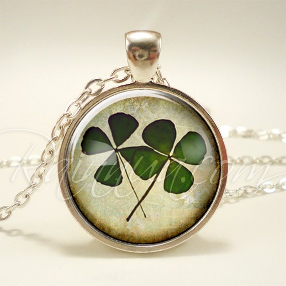 Four Leaf Clover Necklace Good Luck Charm Lucky St. - Etsy