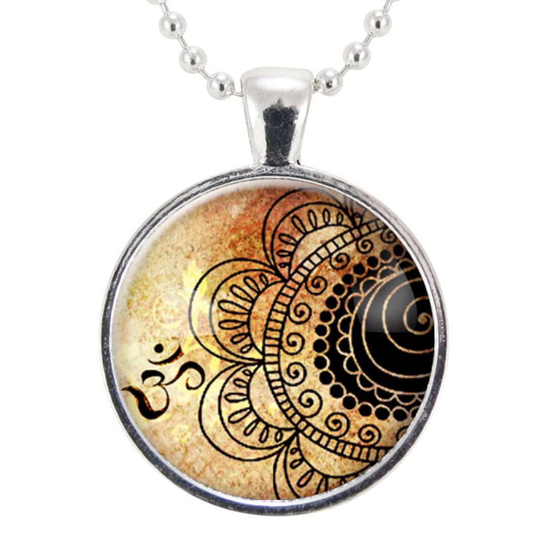 Om Necklace, Mandala Pendant, Zen Yoga Jewelry (0967S25MMBC) - Etsy