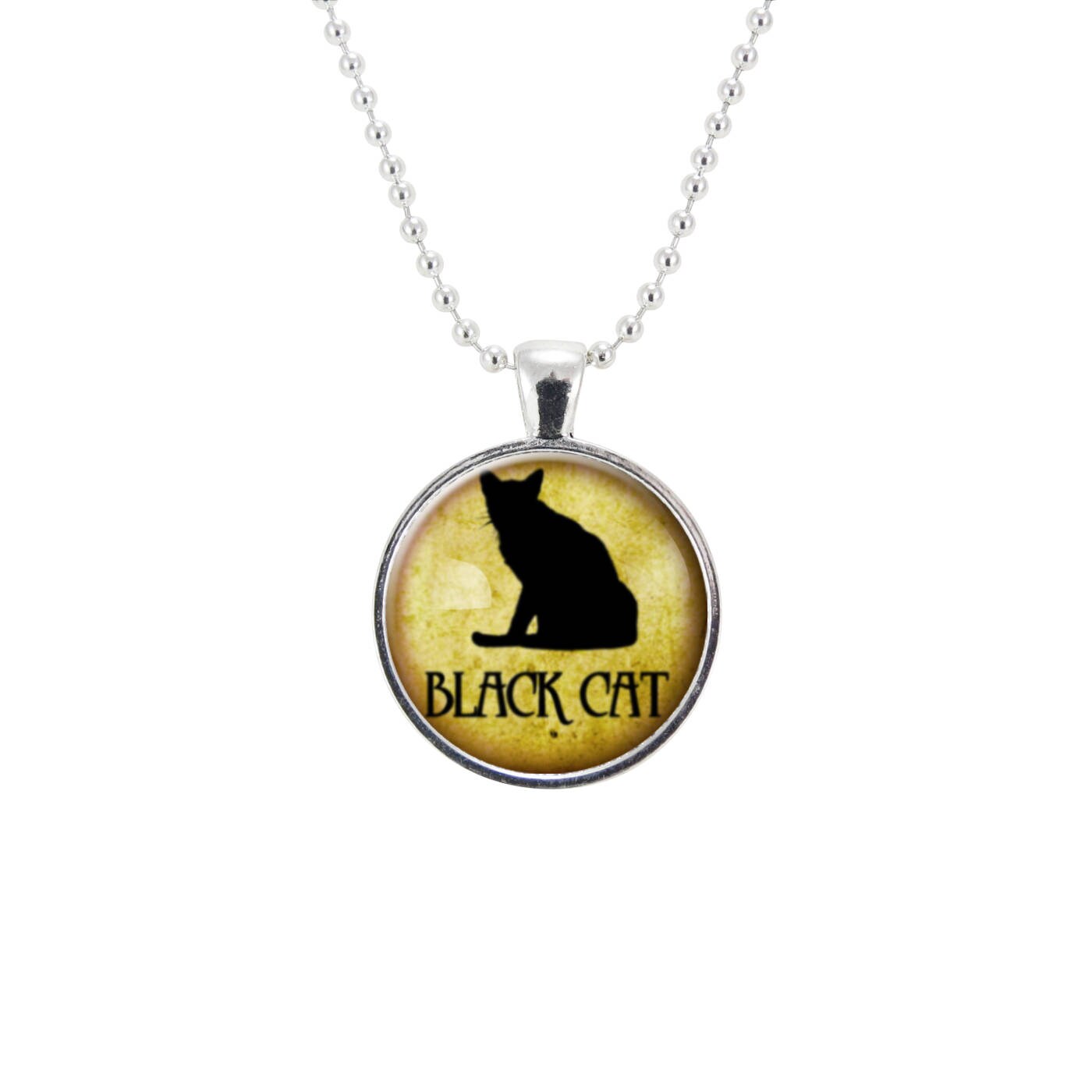 Black Cat Necklace, Halloween Jewelry, Cat Lover Gift, Goth Black Cat Necklace, Halloween Jewelry, Cat Lover Gift, Goth