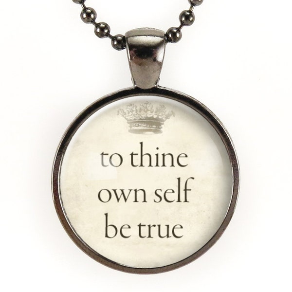 À toi-même sois vrai, collier de citation de William Shakespeare, collier simple de tous les jours