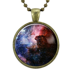Carina Nebula Necklace, Galaxy Science Jewelry, Universe Space Pendant 1168B25MMBC image 1