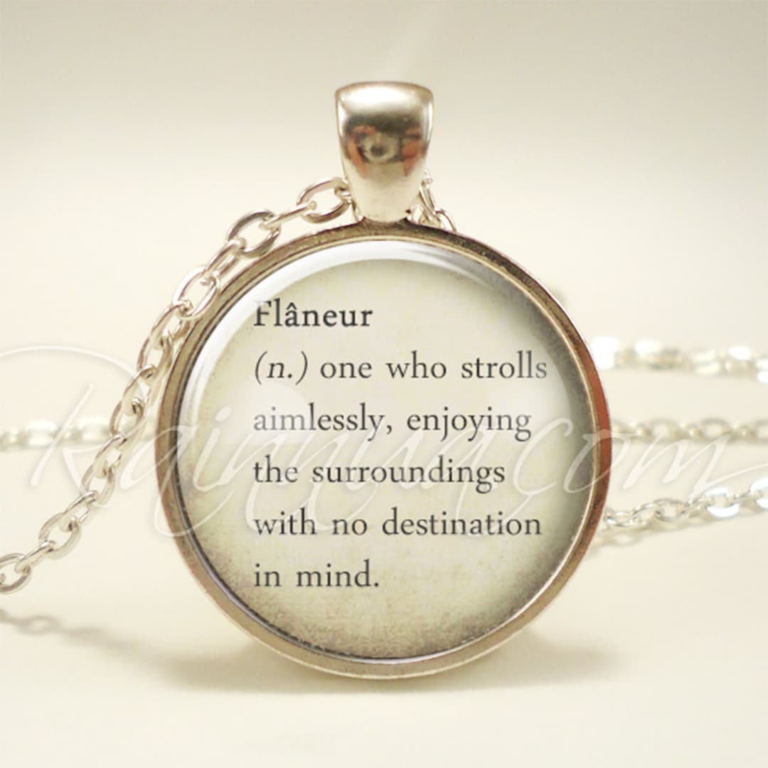 Flaneur Definition Necklace French Word Dictionary Jewelry Etsy