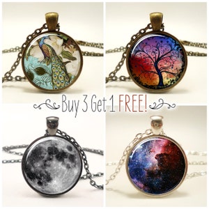 Inspirational Quote Pendant Necklace, Shine Like A Diamond, Galaxy Jewelry 1456S1IN image 4