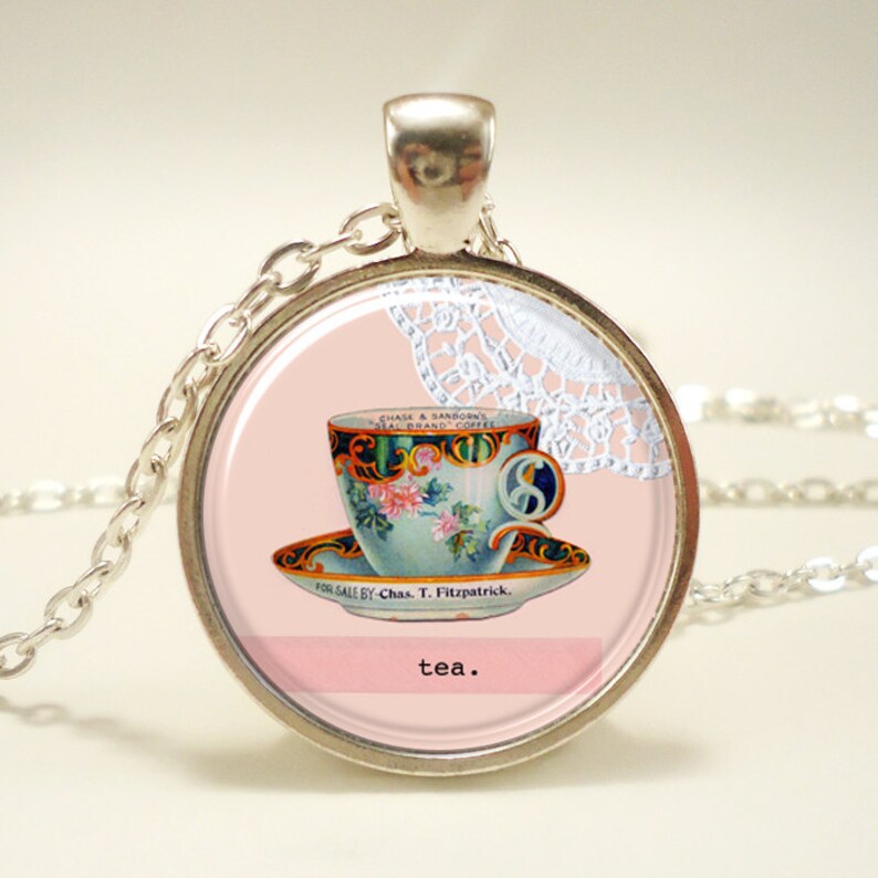 Tea Cup Necklace Victorian Style Jewelry 0583S1IN Etsy